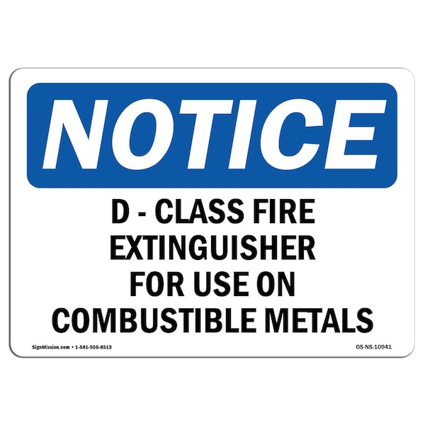 OSHA, D-Class Fire Extinguisher For Use On Combustible, 14in X 10in Alum, 10" W, 14" L, Landscape